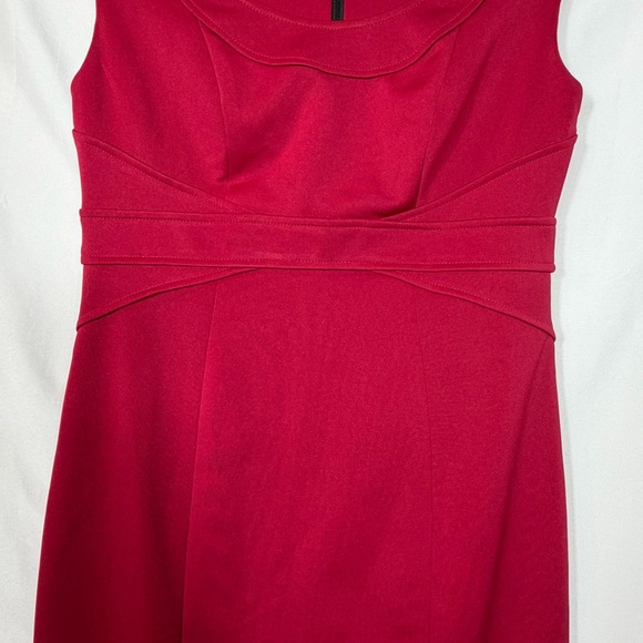 White House Black Market Red Sheath Dress W/Slimming Waist Detail, Size 12. NWOT - Picture 5 of 13